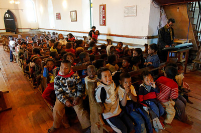 Children singing for us in church