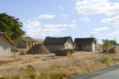 Small houses towards the south of Madagascar